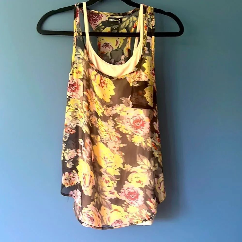 Multi Colored Floral Tank Top - Picture 4 of 6